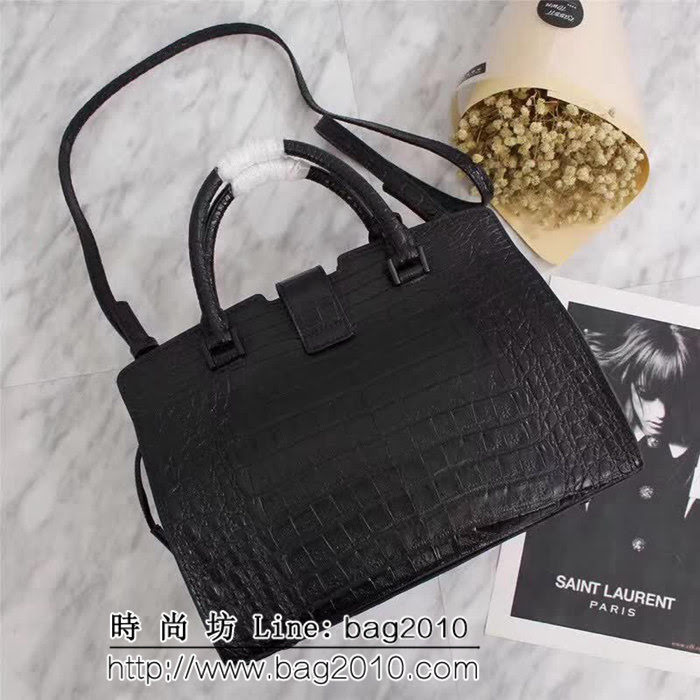YSL聖羅蘭 經典老款 專櫃品質 牛皮壓鱷魚紋手提肩背包 75093-2 YAS1134